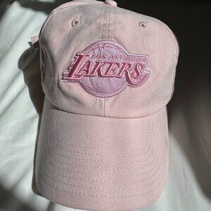 EUC '47 Clean Up Adjustable Women's Pink Los Angeles Lakers Hat, Faux Suede Pink